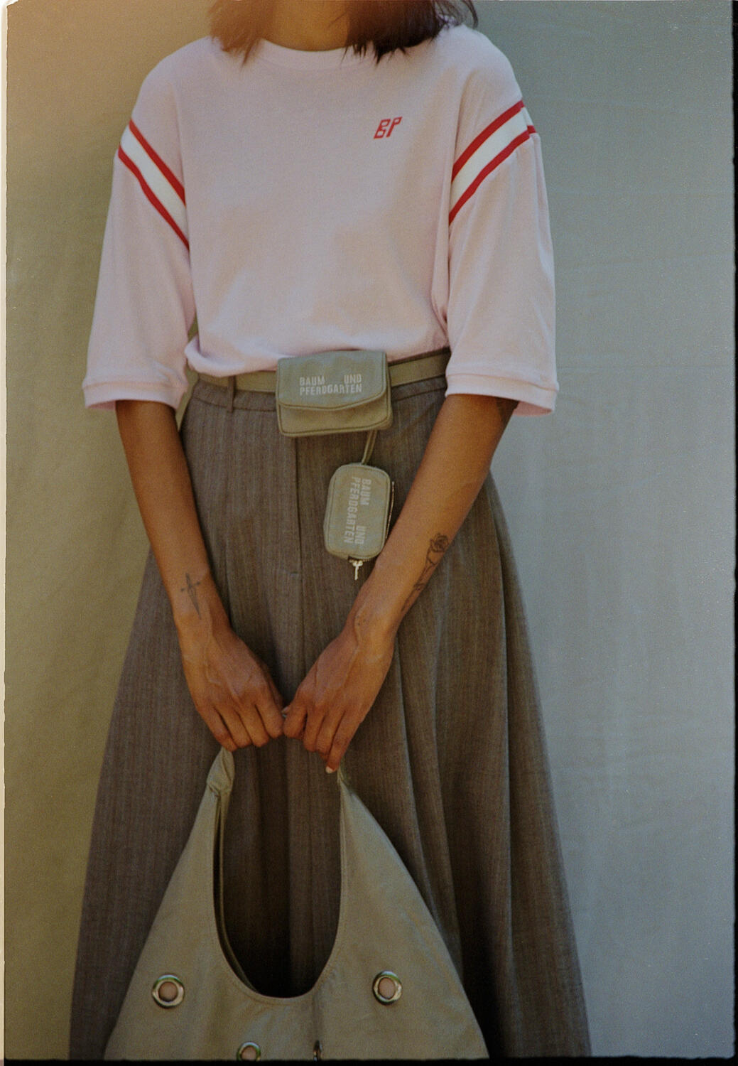 Sabrinna nederdel - Grey Stripes